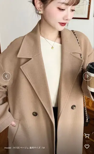 [ 새상품 ] 니트 멜톤 사이드 슬릿 롱 체스터 코트