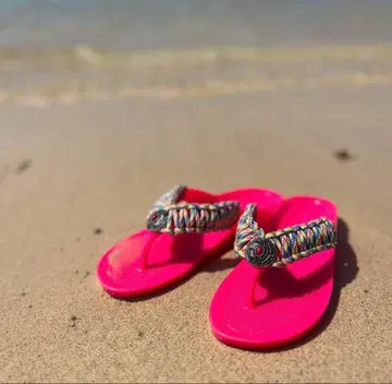 컬러풀 뜨개질 스트랩 샌들