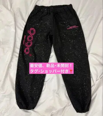 핑크 M 사이즈 OG 로고 글리터 스웨트 팬츠 갸루