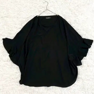 앙코키누 Anne Coquine 반팔 티셔츠 L 블랙 오버 사이즈