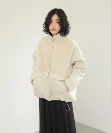 LEPSIM 스탠드 보아 퀼트 자켓