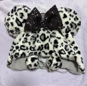 디즈니 팬캡 미니 레오파드 무늬 레오파드 화이트 블랙 그레이