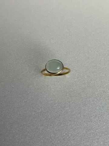 씨블루 칼세도니 반지 실버와 골드 놋쇠