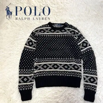 [ 폴로 랄프로렌 ] 빈티지 핸드 니트 스웨터 울 어깨 버튼