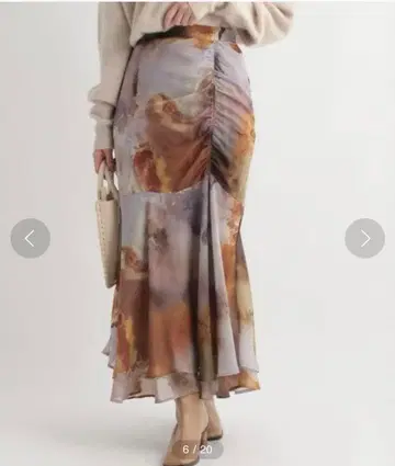 잉크 아트 개더 스커트 Andemiu