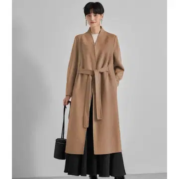 스타일 델리 스루 벨트 노카라 리버 코트