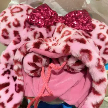 [ 새상품 ] 핑크 레오파드 무늬 미니 팬 캡 디즈니