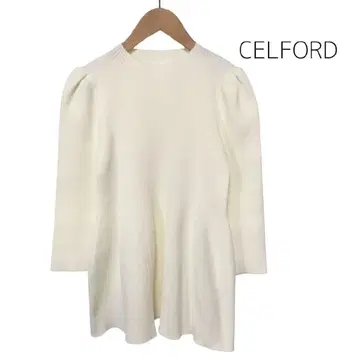 CELFORD 셀포드 긴팔 페플럼 니트 화이트 36 974633