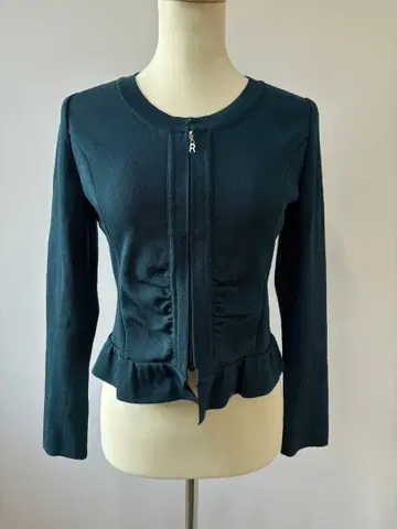 르네 Rene 니트 지퍼 가디건 자켓 긴팔 R 로고