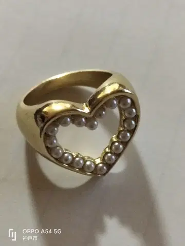 하트형 골드톤 반지