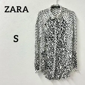 ZARA BASIC 자라 베이직 올 패턴 셔츠 화이트 x 블랙 S 사이즈