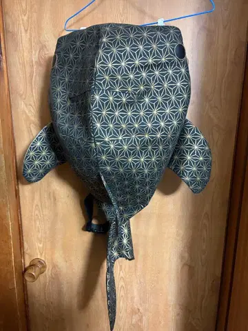 KASEI 빅 상어 숄더 린넨 문양 일본풍 눈에 띄는 일광화상 있음