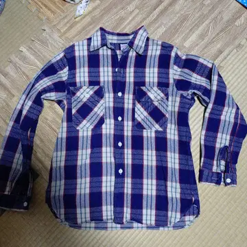 WAREHOUSE 플란넬 셔츠 L 사이즈 네이비 체크