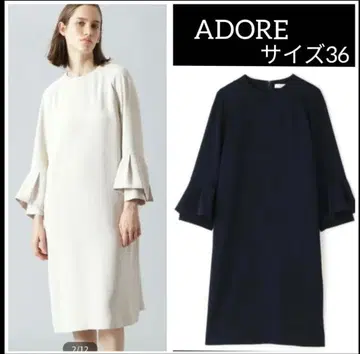 어도어 드라이 터치 조젯 원피스 사이즈 36 네이비 217