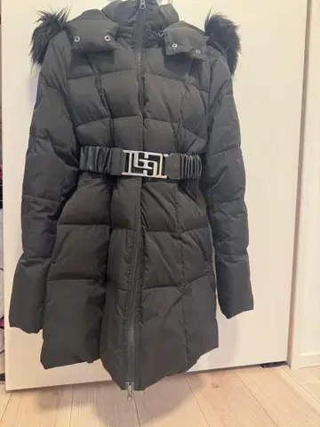 GYDA 다운 자켓 롱 블랙 2022년 벨트 포함