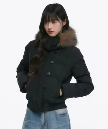 [택 포함 새상품] 퍼 다운 후디