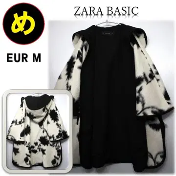 ZARA BASIC 알파카 혼방 울 후드 가운 코트 EUR-M