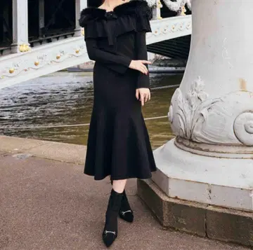 herlipto Ritz Faux Fur Mermaid Dress