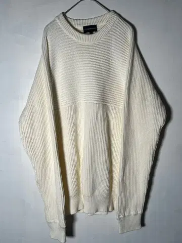 EMPORIO ARMANI 리브 스웨터 XL 아이보리