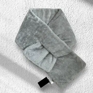 ANNA SUI 플러그 머플러 인조 모피 라이트 그레이