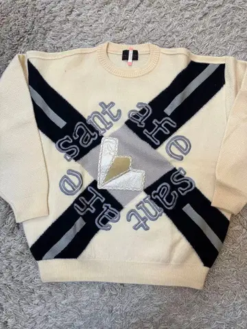 santafe 산타페 기하학 패턴 스웨터 크림색 L 클리닝 완료