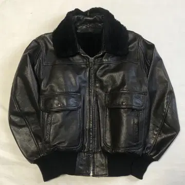 90s A-2 G-1 가죽 플라이트 자켓 블랙