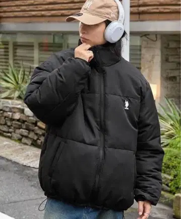 U.S. POLO ASSN 블랙 다운 자켓