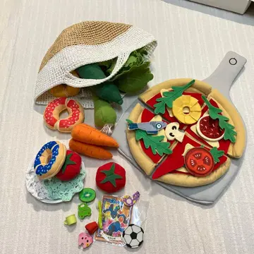 IKEA 소꿉놀이 세트 장난감 채소 피자 패브릭 소재