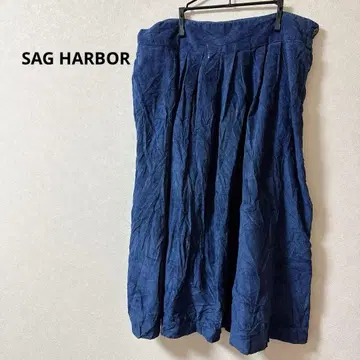 SAG HARBOR 네이비 코듀로이 스커트 가을 겨울