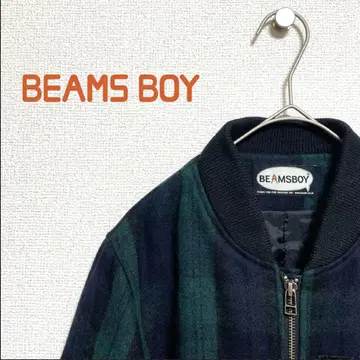 [ 거의 미사용 ] BEAMS BOY 울 MA-1 블랙워치 S 상당