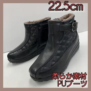 22.5cm 새상품 여성/여성용 퀼팅 부츠 퍼 롱부츠 블랙 컬러