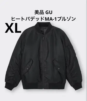 새상품급 GU 히트 패디드 MA-1 블루종 블랙 사이즈 XL