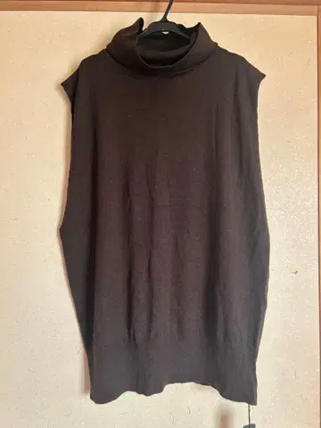 [ 택 포함 미사용 ] mizuiroind 리브 하이넥 베스트 짙은 갈색