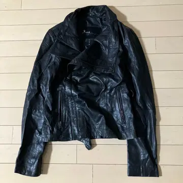 12.12 goosecraft 가죽 라이더 자켓 블랙 XS