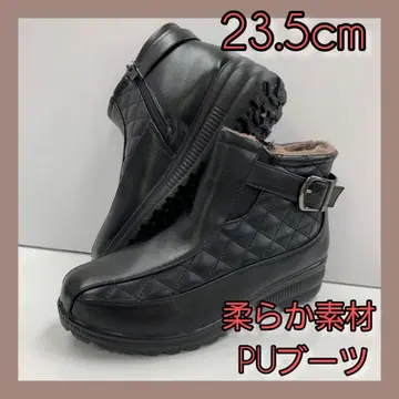 23.5cm 새상품 여성/여성용 퀼팅 부츠 퍼 롱부츠 블랙 컬러