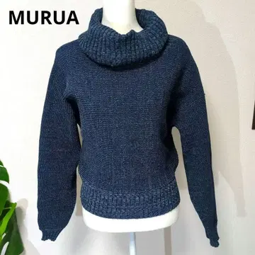 무루아 MURUA 다크 블루 터틀넥 니트