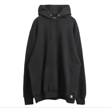 러셀 오버 사이즈 블랙 후드 부착 후드티