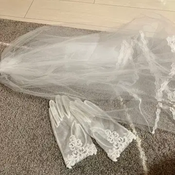 웨딩 그로브와 베일 세트