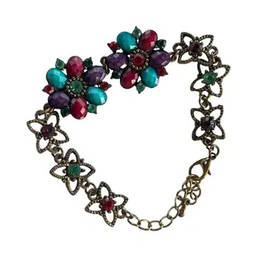 다색 꽃 모티브 팔찌