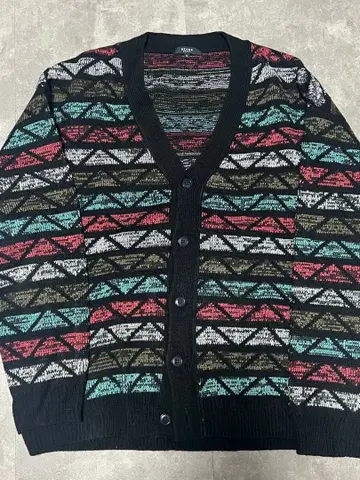 BEAMS HEART 기하학 패턴 가디건 M