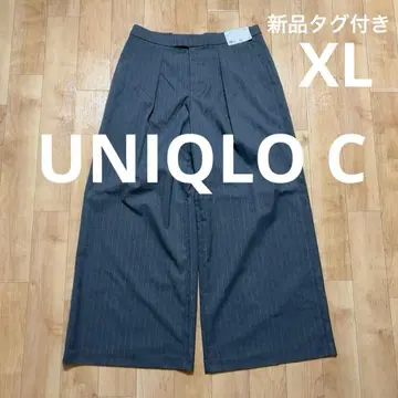 택 포함 새상품 UNIQLO C 유니클로 C 턱 와이드 팬츠 XL 그레이