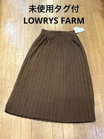 미사용 택 포함 LOWRYS FARM 로리즈팜 니트 플리츠 스커트