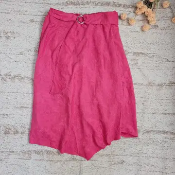 비대칭 핑크 스커트 [3L] 허리밴딩 안감 숏팬츠 포함