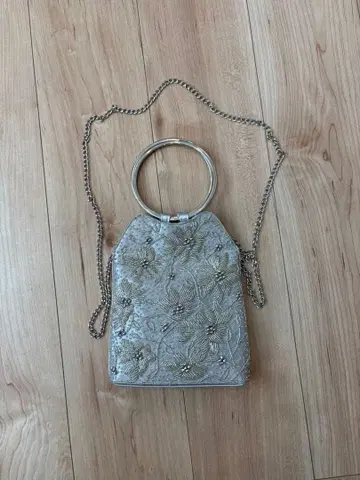 실버 자수 파티 백