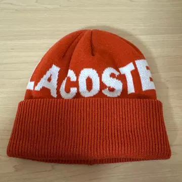 LACOSTE 오렌지 니트 모자 프리 사이즈