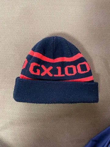 GX100 니트 모자 비니 블랙/레드