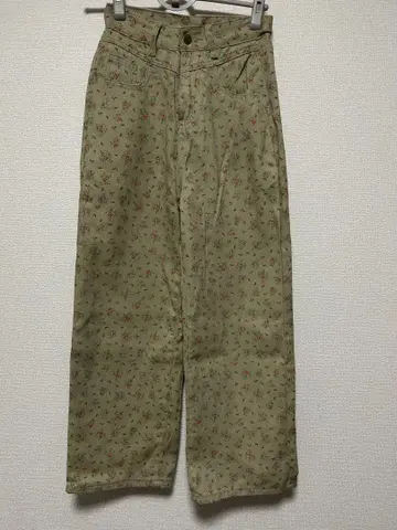 꽃무늬 와이드 팬츠