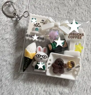 가챠 파우치 [ 안경 토끼님 카페 화이트 x 블랙 계열 ]