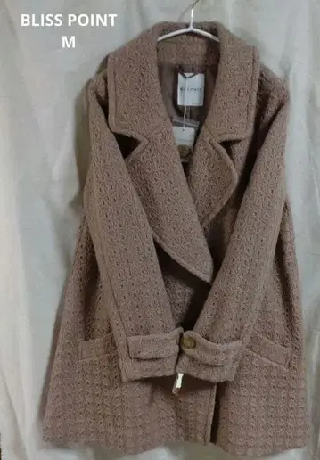 핑크 베이지 더블 브레스트 롱 코트 블리스 포인트 M 사이즈 새상품