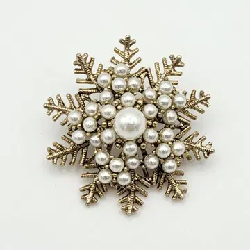 [ 새상품 ] 눈꽃 펄 브로치